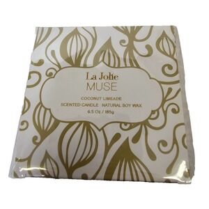 NEW LA JOLIE MUSE Coconut Limeade Scented Natural Soy Wax Candle -‎ 6.5Oz